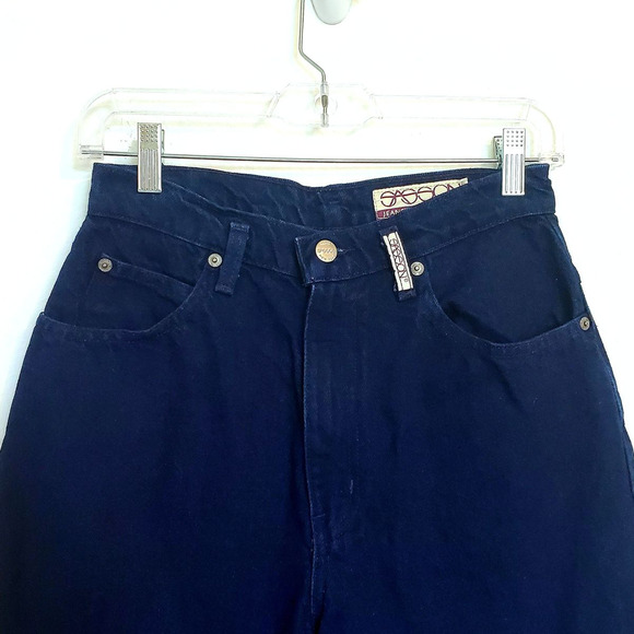 Sasson Vintage Ultra High Rise Dark Wash Jeans Waist 26" Inseam 30 Barrel Shape - Picture 2 of 8